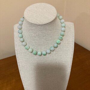 14k Yellow Gold Mings Hawaii Jade Choker Necklace 13"